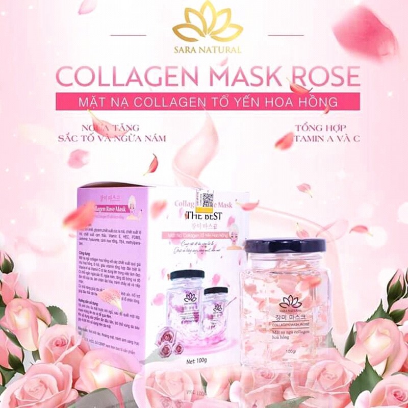 review mặt nạ collagen hoa hồng
