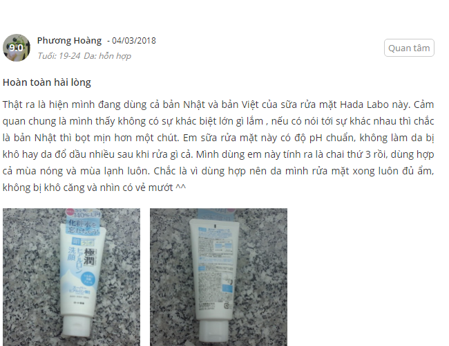 Danh gia cua ban Phuong Hoang khi su dung san pham